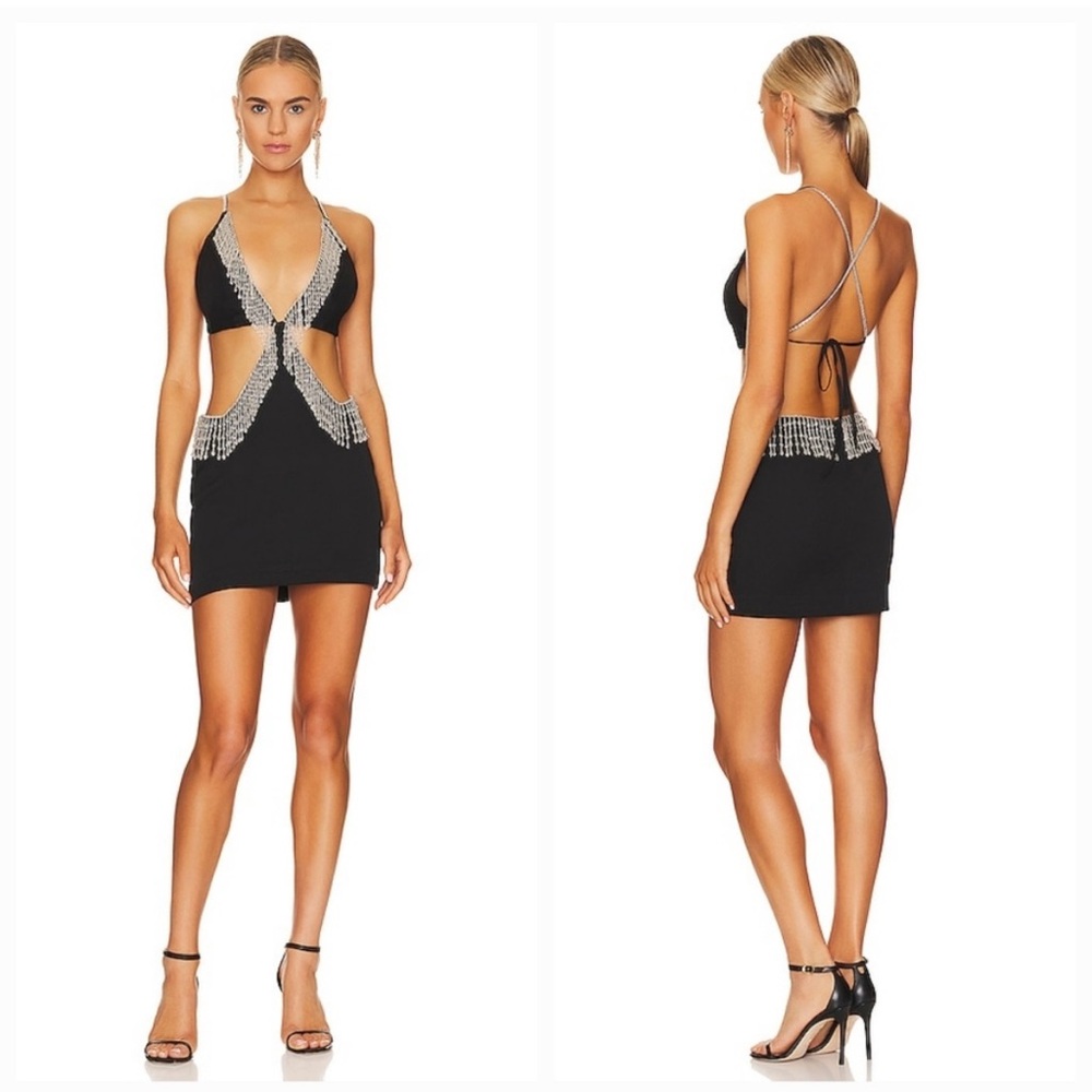 Lali Embellished Mini Dress in Black( NEW)